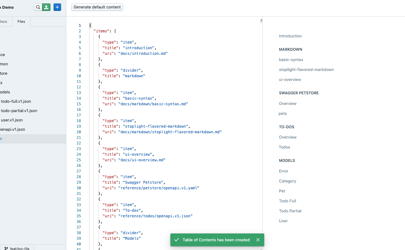 Custom ordering of your project's sidebar Stoplight Platform Product Roadmap