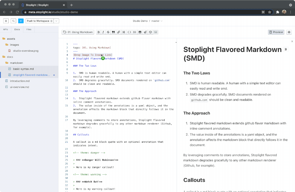 Upload images Stoplight Platform Product Roadmap